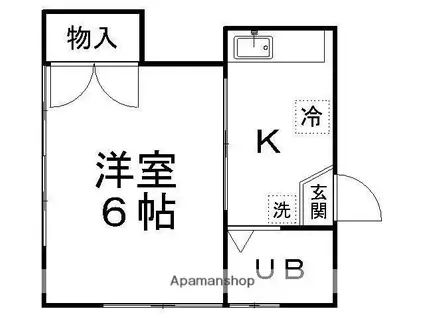 コーポたいむ(1K/1階)の間取り写真