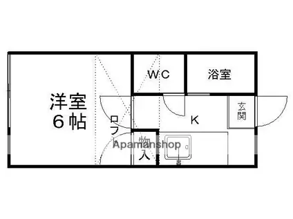 ロフティ富沢Ⅱ(1K/2階)の間取り写真