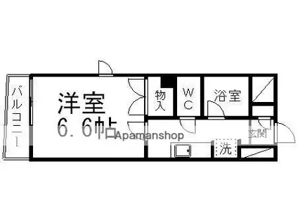 ロイヤルヒルズ柳生Ⅲ(1K/3階)の間取り写真