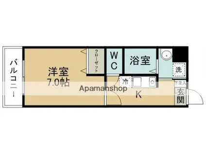 SEIWA花京院ビル(1K/5階)の間取り写真