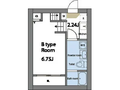 GREEN HILLS KITAYAMA(1K/2階)の間取り写真