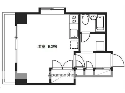 ロイヤルヒルズ台原Ⅰ(ワンルーム/1階)の間取り写真