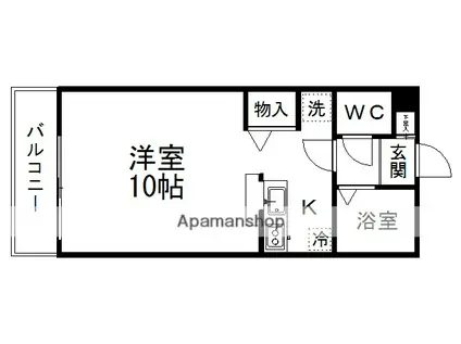 カーサグランデ5(ワンルーム/1階)の間取り写真