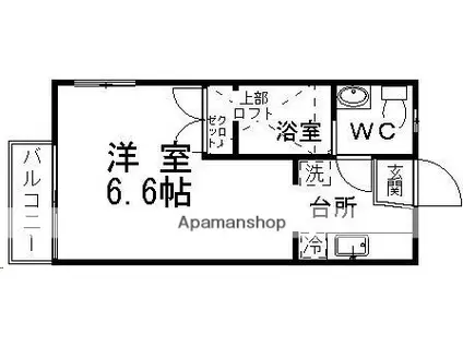 ウィパルクⅢ(1K/2階)の間取り写真