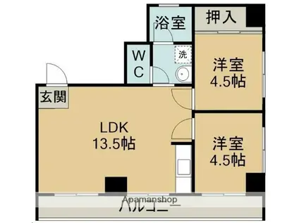 サンファンレジデンス(2LDK/4階)の間取り写真