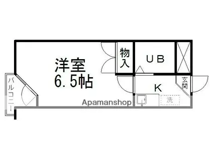 ベルシティ旭ヶ丘(1K/4階)の間取り写真