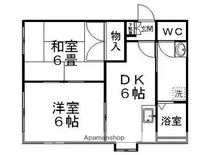 スペランサⅡ(2DK/1階)の間取り写真