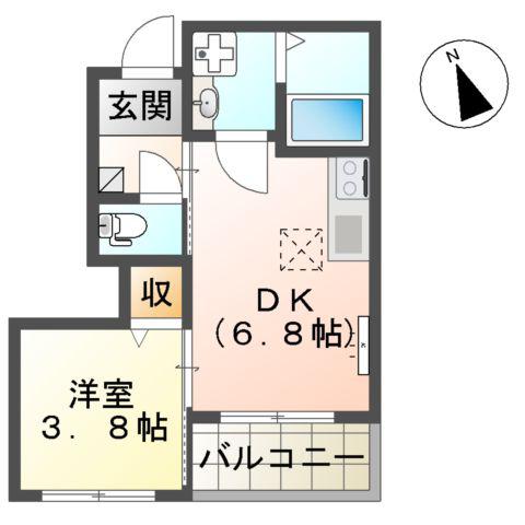 桜ヶ丘Ⅰ・35(1DK/1階)の間取り写真