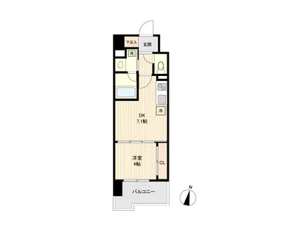 S-FORT青葉上杉(1DK/7階)の間取り写真