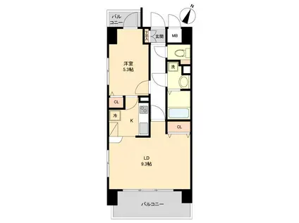 レジディア榴岡公園(1LDK/5階)の間取り写真