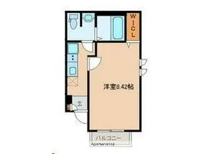 ウィステリア薬師堂(1K/2階)の間取り写真