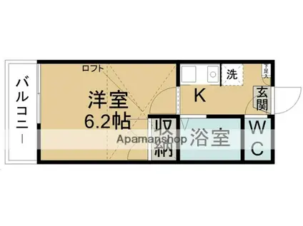 レオパレス八木山東(1K/2階)の間取り写真