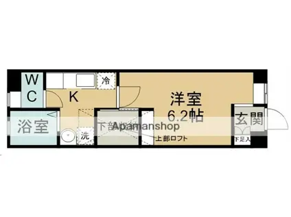 アーバンハイツ東照宮(1K/1階)の間取り写真