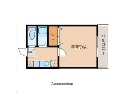 メゾンドゴール(1K/3階)の間取り写真