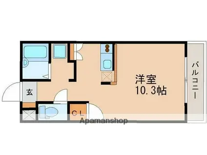 ガーデンハイツ(ワンルーム/3階)の間取り写真