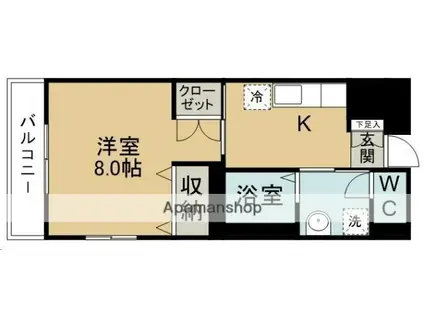 クリエートハイツ南大野田(1K/2階)の間取り写真