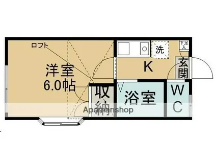 ユーゴーハイム(1K/1階)の間取り写真