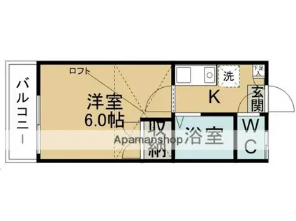 ユーゴーハイム(1K/2階)の間取り写真