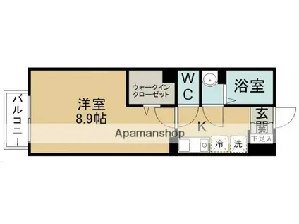 パレスルピナスB(1K/2階)の間取り写真