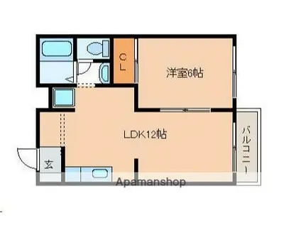 パルコ天沼(1LDK/1階)の間取り写真