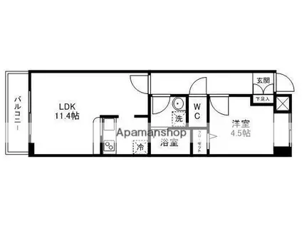 レキシントン・スクエア萩野町(1LDK/3階)の間取り写真