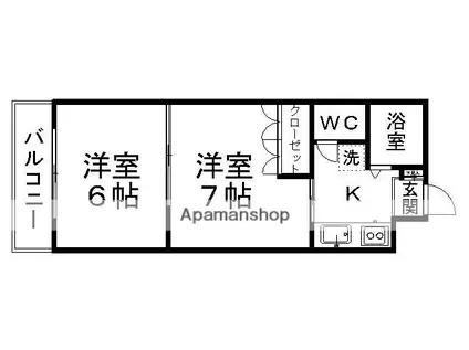 イーグルハイツ萩野町(2K/3階)の間取り写真