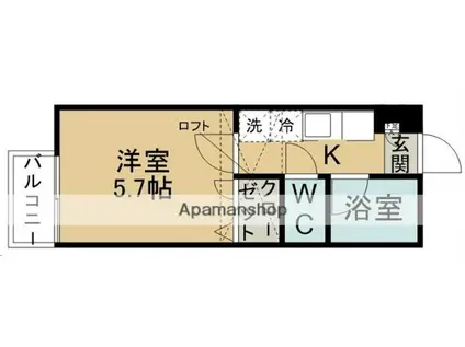 エスプワールK(1K/1階)の間取り写真