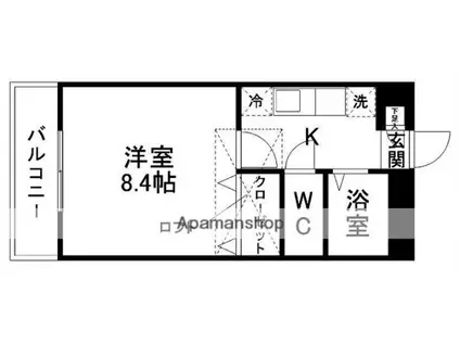 カーサグランデヒルズ(1K/1階)の間取り写真