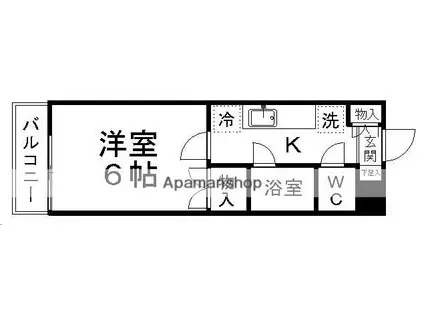 アクティブパレス桜ヶ丘(1K/2階)の間取り写真