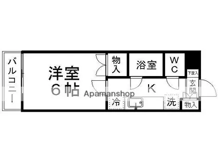 アクティブパレス桜ヶ丘(1K/1階)の間取り写真