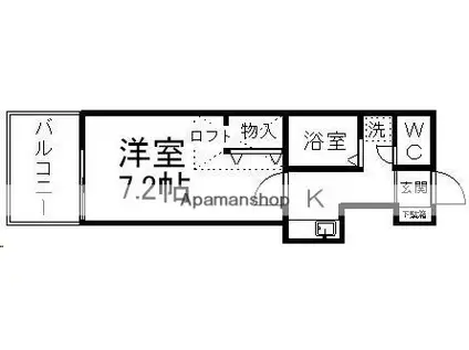 ピースフル旭ケ丘第2(1K/1階)の間取り写真