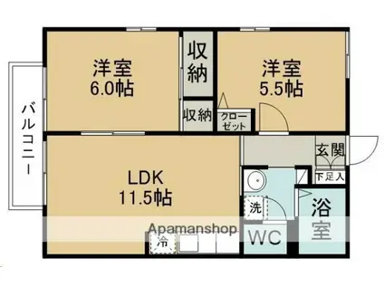 フレグランス・コトー(2LDK/2階)の間取り写真