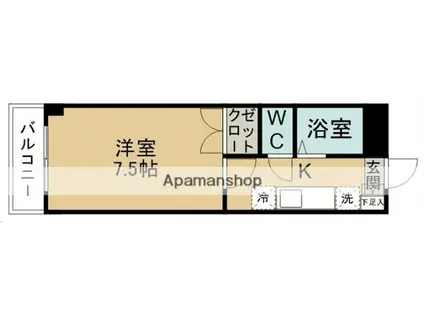 アタゴドミトリーみずほ台(1K/3階)の間取り写真