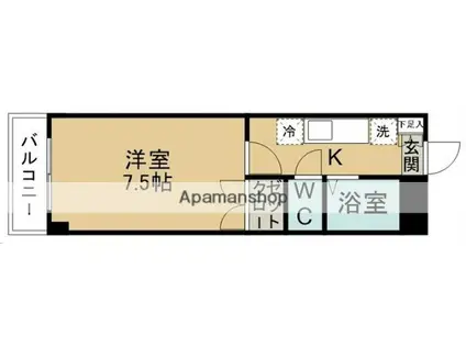 アタゴドミトリーみずほ台(1K/4階)の間取り写真