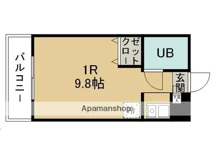 デリジェンス泉中央(ワンルーム/3階)の間取り写真