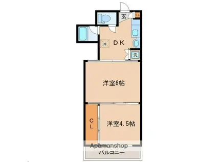 シャングリラ小田原(2DK/3階)の間取り写真