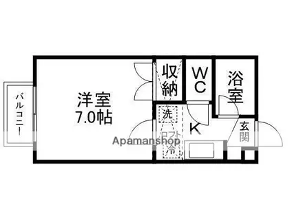 ロッゼリーナ(1K/1階)の間取り写真