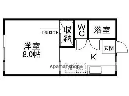 リッチハウス三浦(1K/1階)の間取り写真