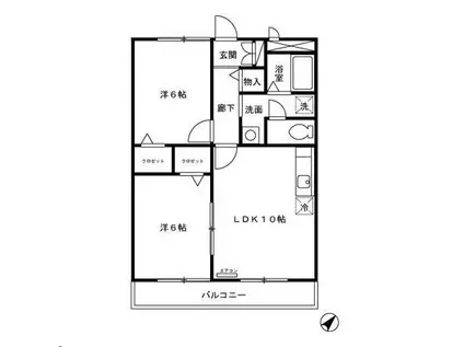 カナディアンコート南吉成A(2LDK/1階)の間取り写真