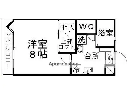 バーシティハウスKANO(1K/2階)の間取り写真