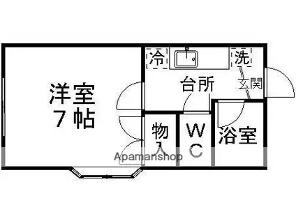 センチュリー旭丘堤(1K/2階)の間取り写真