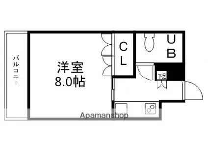 イーグルハイツ銀杏町(1K/4階)の間取り写真