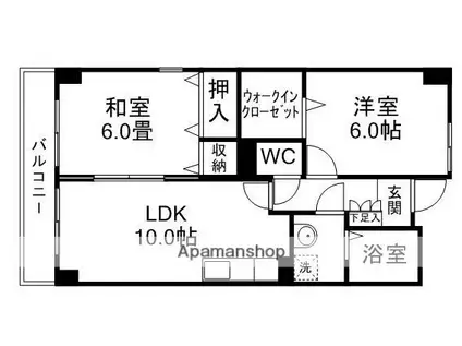 エスポワール栗原(2LDK/3階)の間取り写真