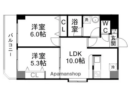 アプリコット・G(2LDK/4階)の間取り写真