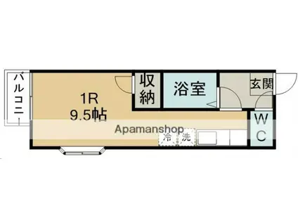 アルファーワン(ワンルーム/1階)の間取り写真