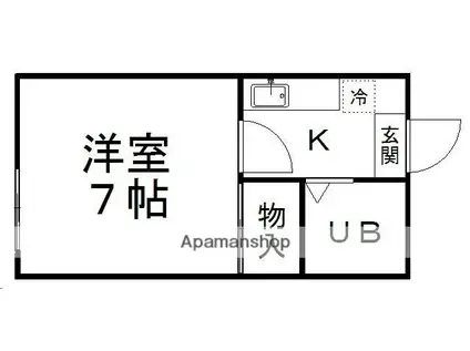 メゾン双葉ケ丘(1K/2階)の間取り写真