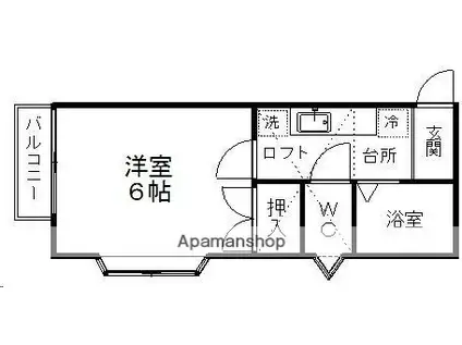 リバーサイド八乙女(1K/2階)の間取り写真