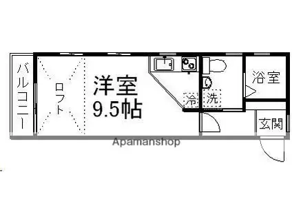 エクセルシャトー泉ケ丘(ワンルーム/2階)の間取り写真