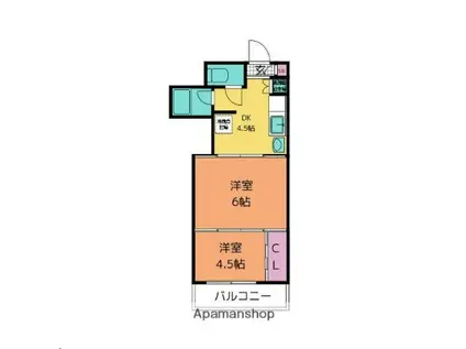 シャングリラ高松(2DK/1階)の間取り写真