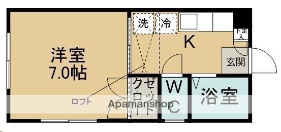 黒松ヒルズ(1K/1階)の間取り写真